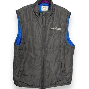 Ecko Unltd Puffer Vest Men's Large Gray Lined Outdoor Grunge Zipper Camping Fish